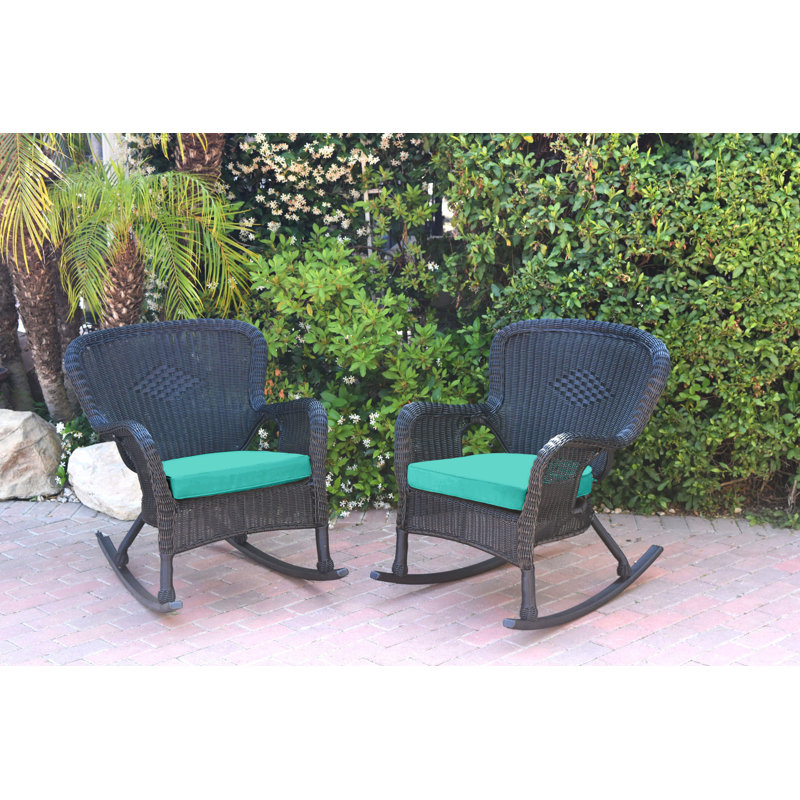 Chaise berçante Batchelder, Noir, Turquoise