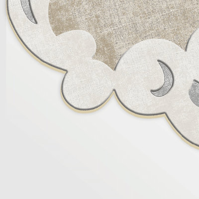 Luxurious Hall Carpet, Cream Color, 31.5 x 59.1 inches | 100% Polyester, 1200 g/m² | Non-Slip Leather Sole, Antibacterial, Machine Washable at 30°C, Easy Cleaning Fabric, Perfect for Entryways & Living Rooms