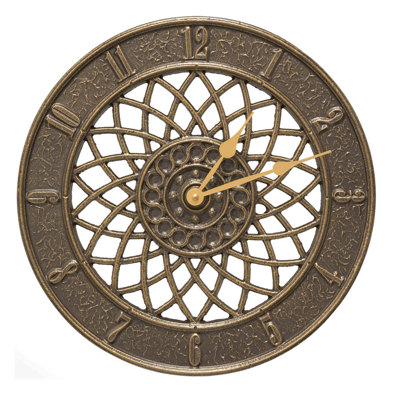 Spiral 14" Wall Clock, French Bronze