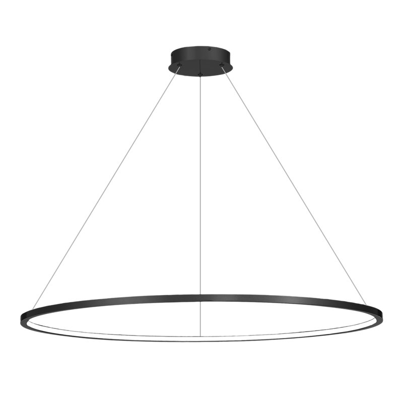 Cherly 1 - Light LED Waggon Wheel Pendant, 100cm H x 120cm W x 120cm D, Black