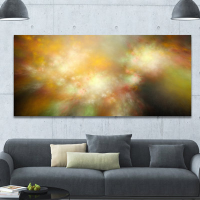 « perfect yellow green starry sky », impression sur toile tendue