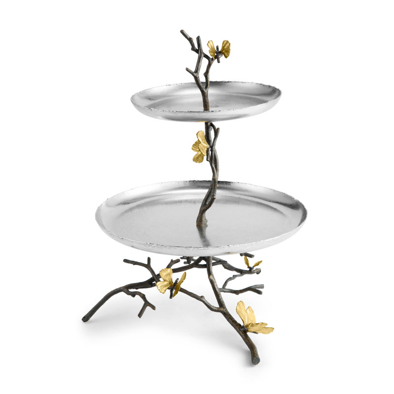 Butterfly Ginkgo Tiered Stand