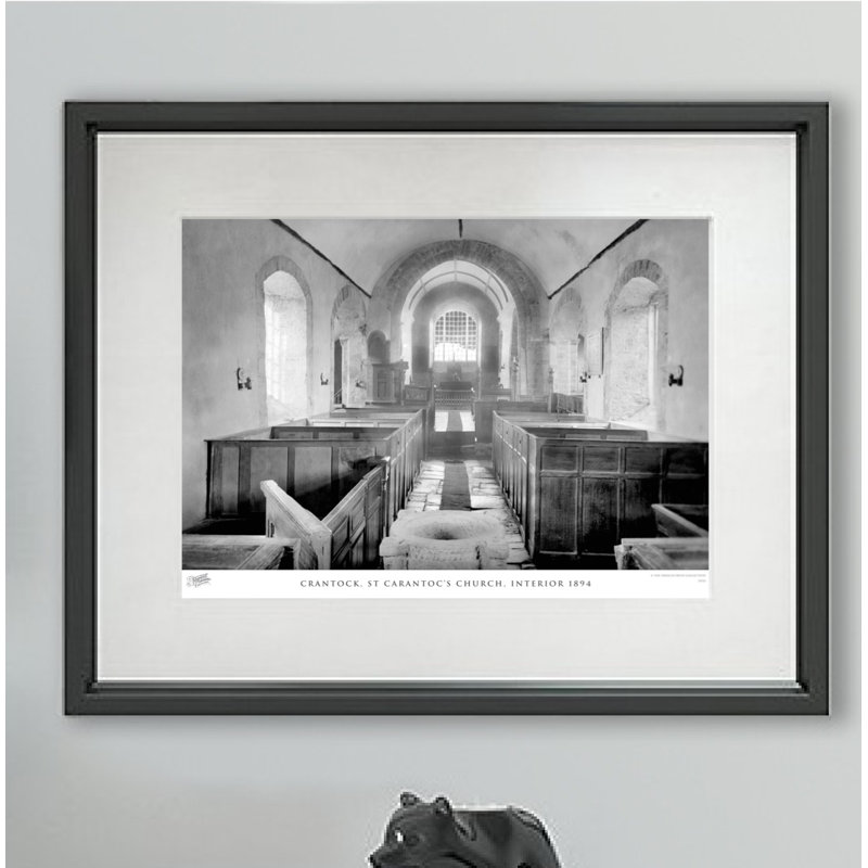 Crantock, St Carantocs Church, Interior 1894 - Single Picture Frame Print, 60cm H x 80cm W x 2.3cm D