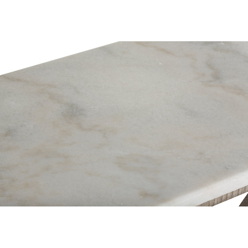 Helen Cloud White Marble & Charcoal Oak Console Table