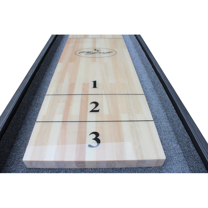 14' Weathered Charcoal Gray Hardwood Shuffleboard Table