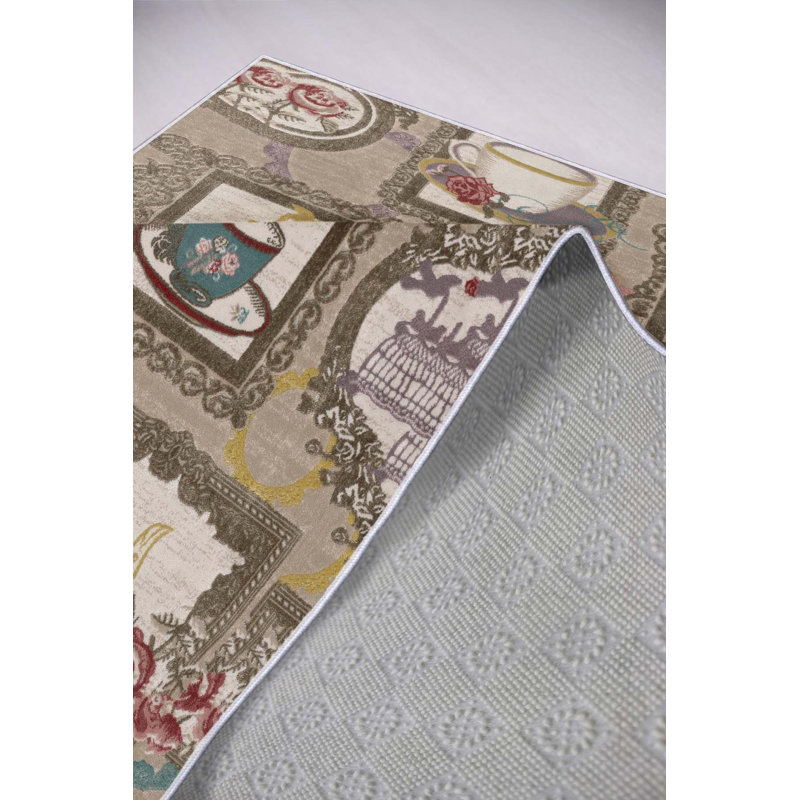 Premium Woven Carpet, 5.2 x 7.5 Feet, 100% Polyester, 0.3 in Pile Height | Antibacterial, Non-Slip Underside, Machine Washable | 3D Digital Printed Design, Ideal for Living Room & Bedroom Decor