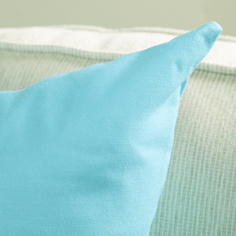 Solid Reversible Throw Pillow, 18" H x 18" W, Bahama/Blue
