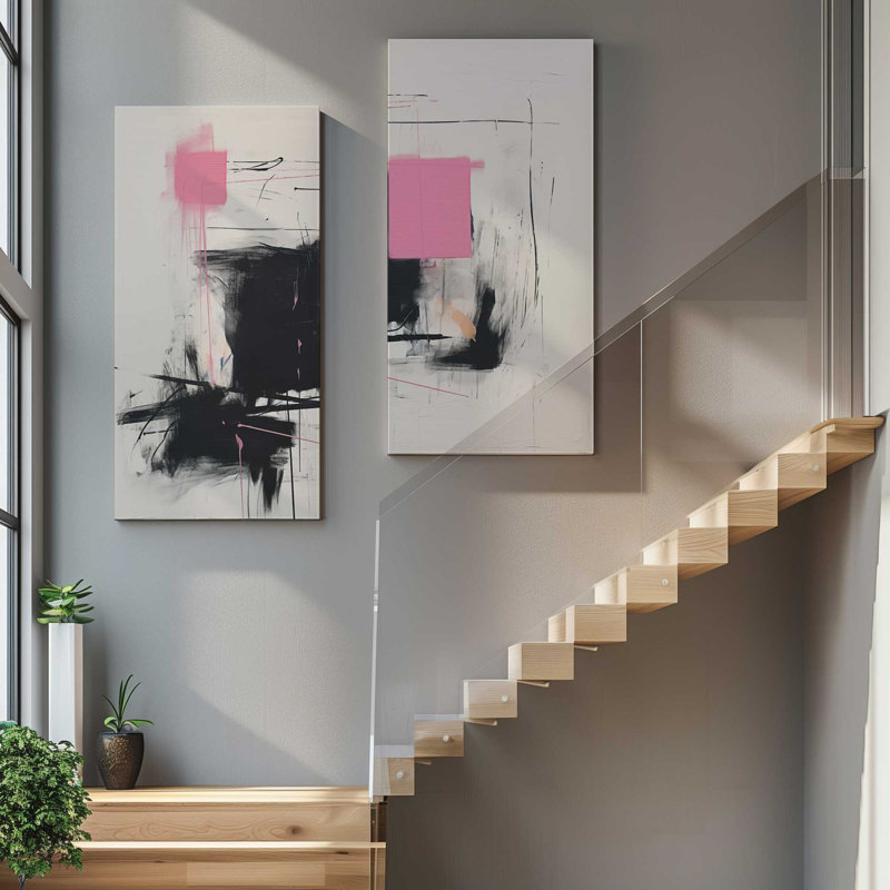 Graphite Punk Fusion v2 | Impression sur toile 2 panneaux | Combiné, H 48 po x l 48 po
