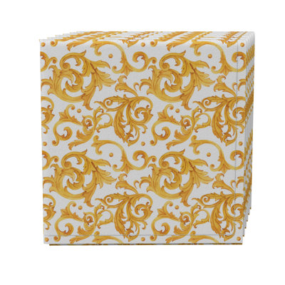 Fabric Textile Products, Inc. Napkin Set Of 4, 100% Cotton, 20X20", Golden Damask