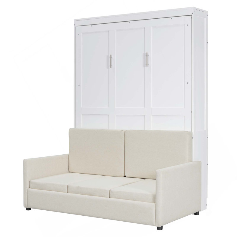 Lit escamotable avec coussin Hoss, Double, Blanc