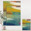 Impression de l'indigo et du vert - reproduction d'art sur toile tendue-55948861
