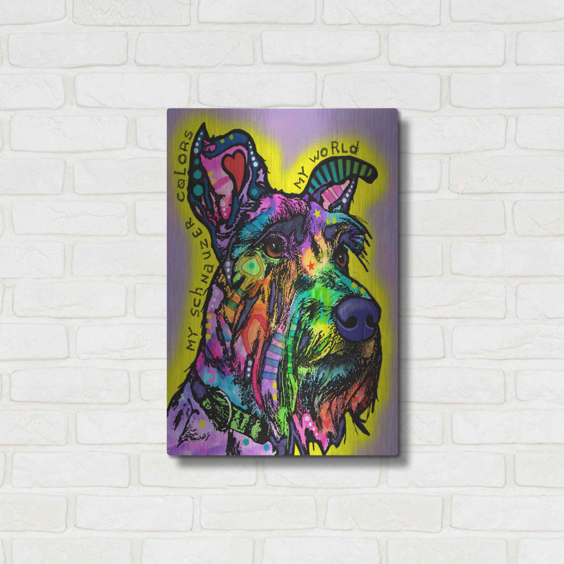 «My Schnauzer» par Dean Russo - impression sans cadre sur métal, H 24 po x l 16 po x P 0,13 po