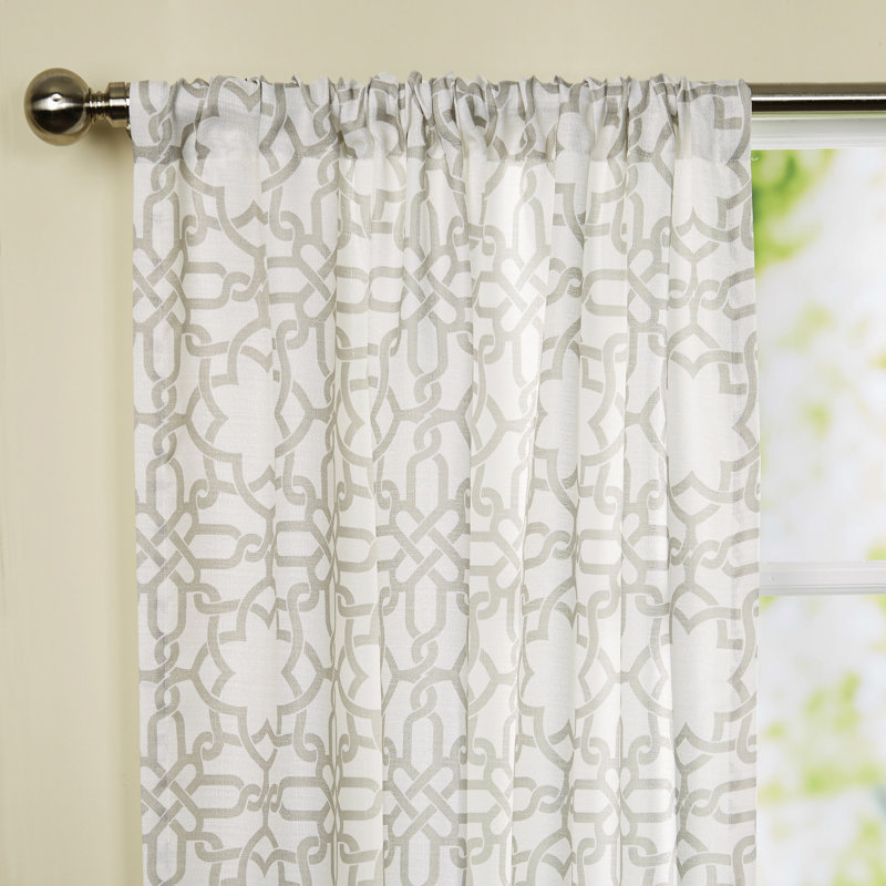 Niemi Sheer Curtain Single Panel, Seafoam Blue, 40" W x 84" L