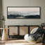 «Minimal Landscape Dynamic Blue Abstract Contemporary», reproduction d'art sur toile-98042209-111568230