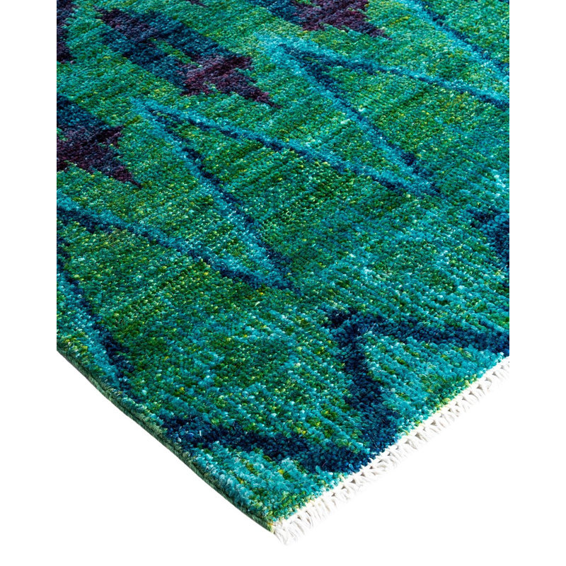 Contemporary One-of-a-Kind Rectangle 4' X 6'1" Hand Knotted Area Rug
