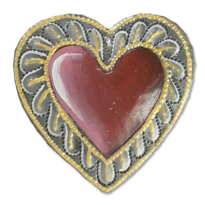 Ornement figurine suspendu coeur non peint