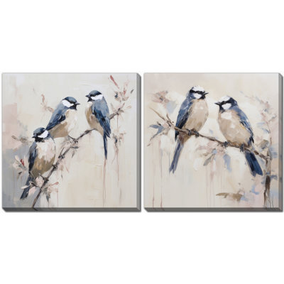 «Elegant Bird Silhouettes», ensemble d'art mural sur toile