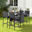 Wicker Bar Set with 4 Stools & Outdoor Bar Table-1281852467