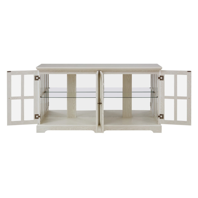 Bookcase, LED Display Cabinet With Adjustable Shelves And Glass Doors, White