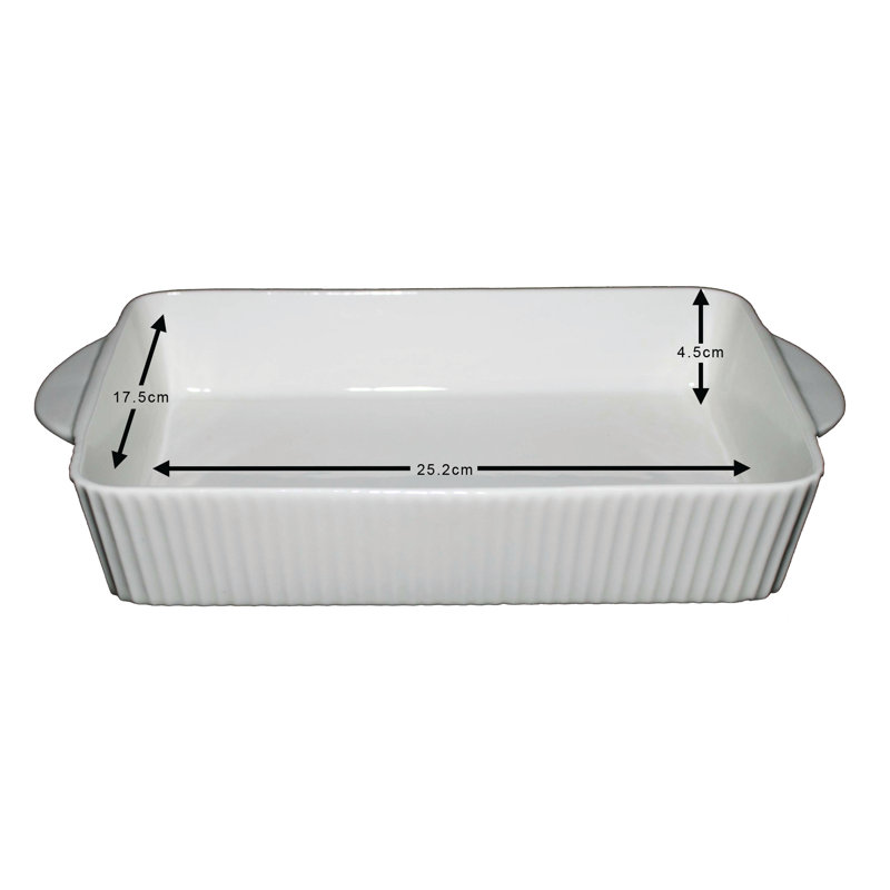 Carnaby Chelsea Roasting Dish Rectangular Porcelain Baking Tray White 10”12”14