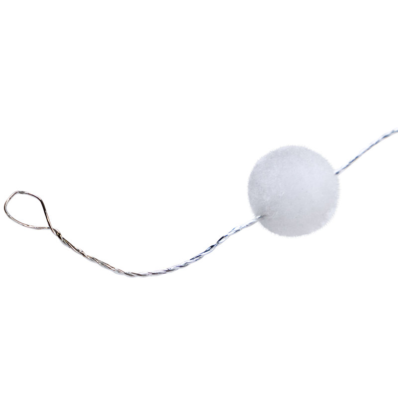 Guirlande lumineuse de Noël à DEL B / O Pom Pom - blanc froid - fil transparent de 4,25 pi - 10 carats