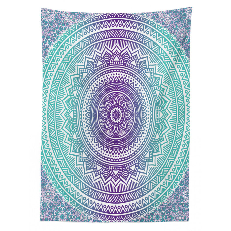 Dining Room Kitchen Tablecloth, 84" L x 60" W, Blue/Purple