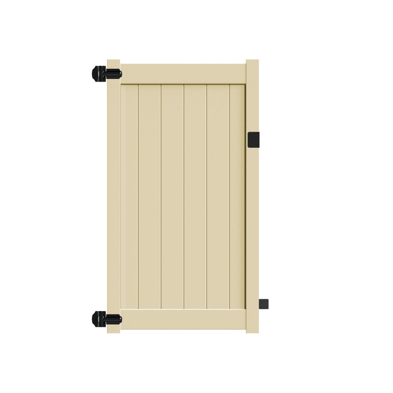 Sand Vinyl Privacy Gate for Pool Areas, 4 ft. W x 6 ft. H