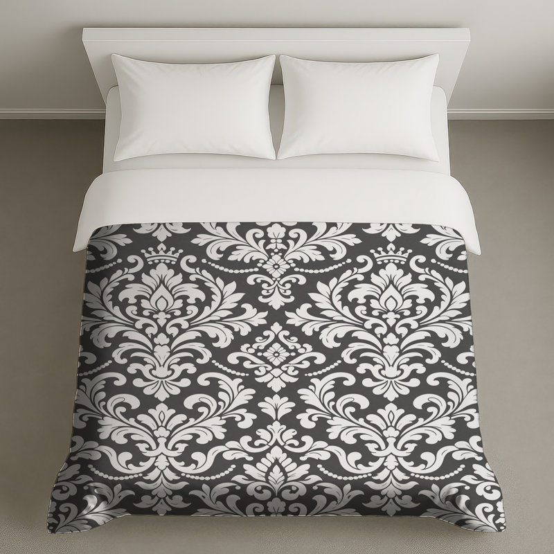 Housses de couette à motif damassé complexe, Twin