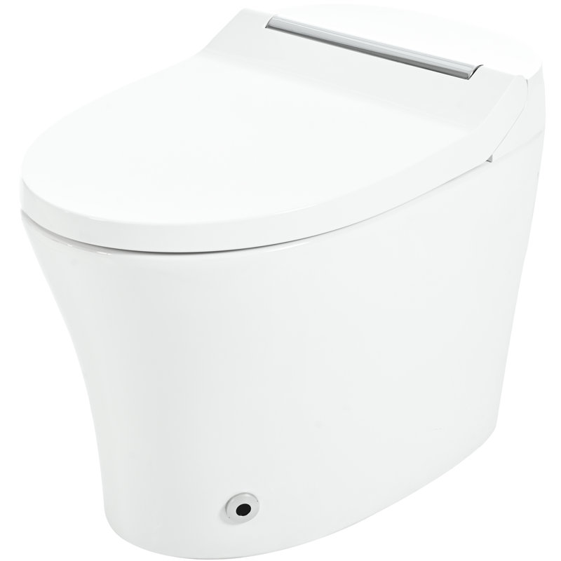 Toilette moderne en céramique avec siège chauffant à température réglable et capteur d'eau infrarouge à pied intelligent