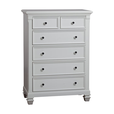 Commode 6 tiroirs Glendale blanc pur