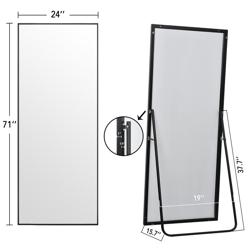 Miroir pleine longueur Niehaus, Noir, 71 po x 24 po