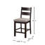 Ensemble de chaises de salle à manger rembourrées en tissu, ensemble de chaises d'appoint 2 pièces à dossier échelle, couleur espresso