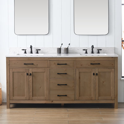 Ajiya 72" Double Bathroom Vanity Set