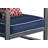 Tommy Hilfiger Monterey Outdoor Easy Assembly Metal Frame Arm Chair, Navy Blue & Dark Gray