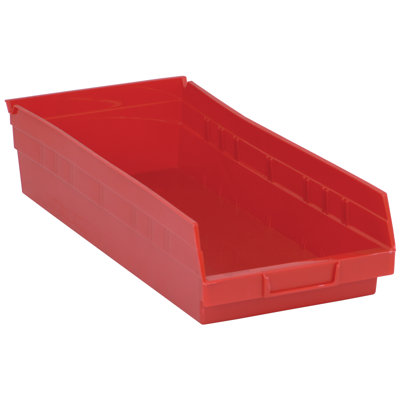 Economy shelf bin, nesting, 17-7/8"W x 8-3/8"D x 4"H, includes (7) divider slots, rear hanglock, molded-in label holder, polypropylene, case of 10
