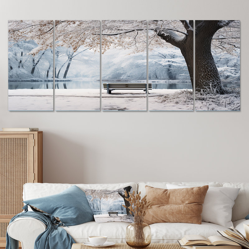 Ensemble de décoration murale 5 pièces Snowy Park Floral Canopy II - Forest Winter, H 32 po x l 80 po