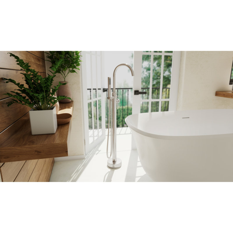Havana Bathroom Tub Filler with Handshower, Brushed Nickel