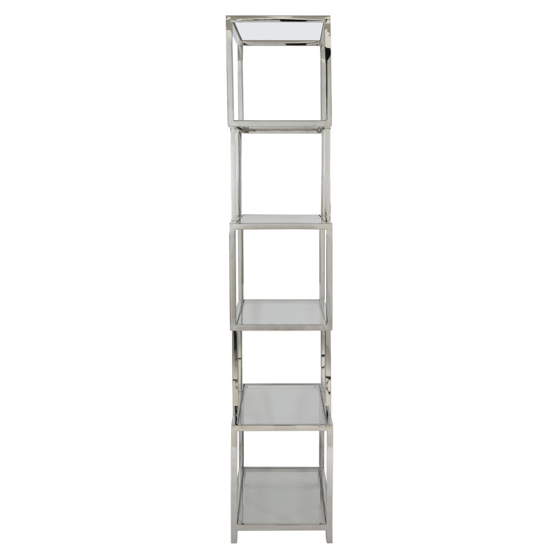 Kaley 82" H x 38" W Stainless Steel Etagere Bookcase
