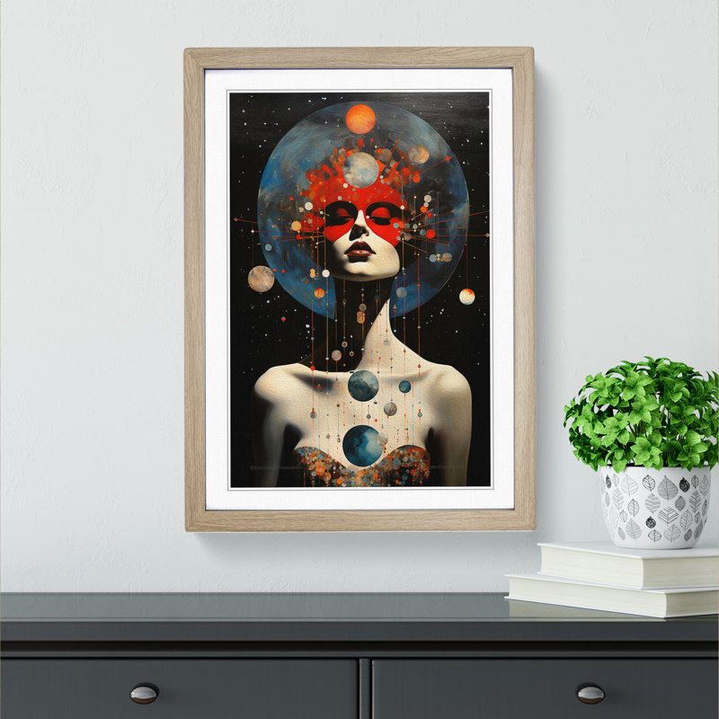 Universe Dadaism No.2 - Framed Print, 46cm H x 34cm W x 2cm D, Oak