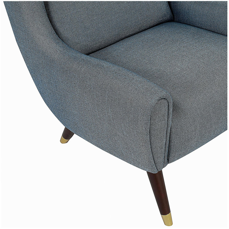 Chaise d'appoint moderne à oreilles rembourrée bleue 1pc, Bleu