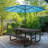 Rectangular Metal Outdoor Picnic Table with Umbrella Hole-1366873464-1367122825