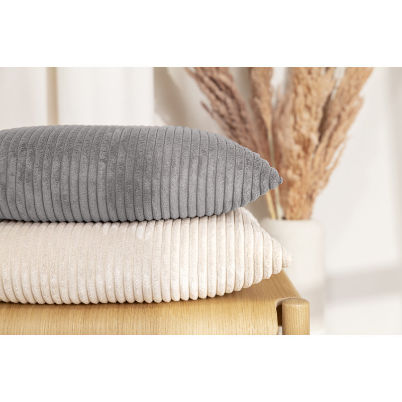 Shara Corduroy Pillow Set of 2, 20"H x 20"W, Beige