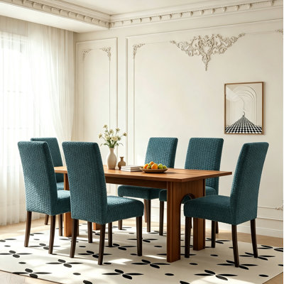 Housse pour chaise de salle à manger, extensible, lavable, housse de chaise, ensemble de 6