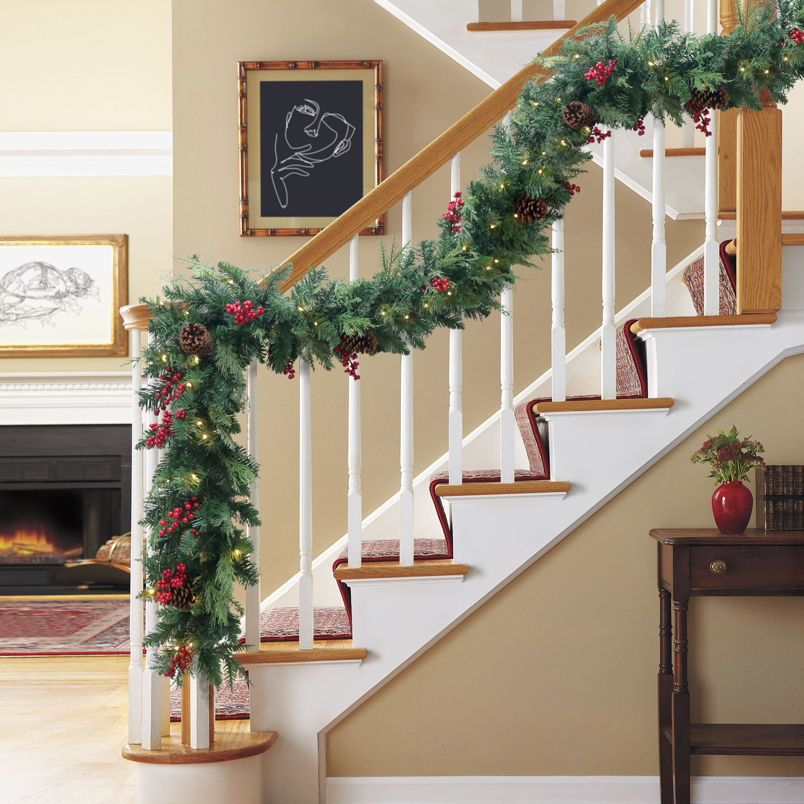 108" Pre-Lit Adorned Garland