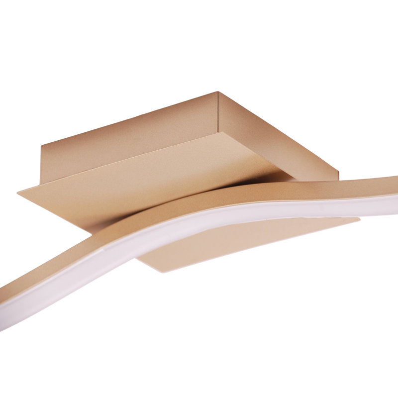 LED Semi Flush Mount, Brushed Gold