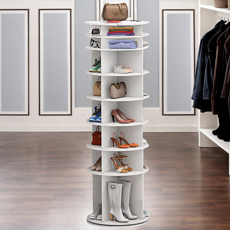 8 Tier Rotating Shoe Rack Tower, Spinning Shoe Display, Shoe Organizer