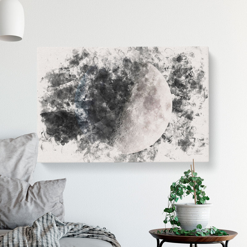 First Quarter Of The Moon - Wrapped Canvas Print, 50cm H x 76cm W x 3cm D