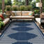 Tapis intérieur / extérieur tissé à motif géométrique bleu marine / ivoire en jute facile d'entretien-57729003-60093677