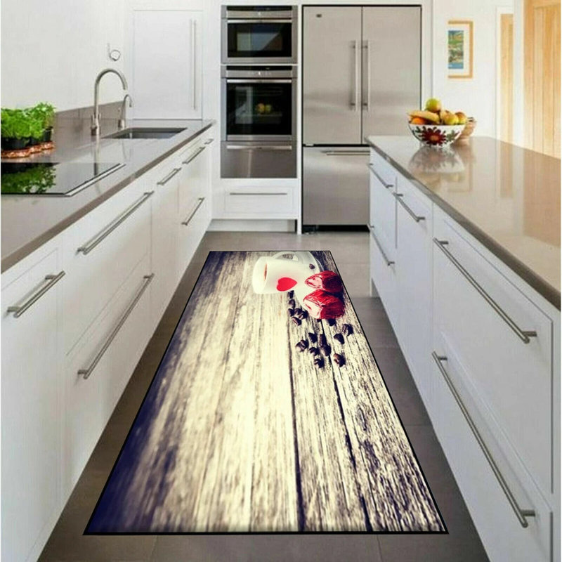 3D Fruit Kitchen Mat – Washable Non-Slip Runner Rug – Door Mat with Rubber Backing – Polypropylene, 50cm W x 70cm L