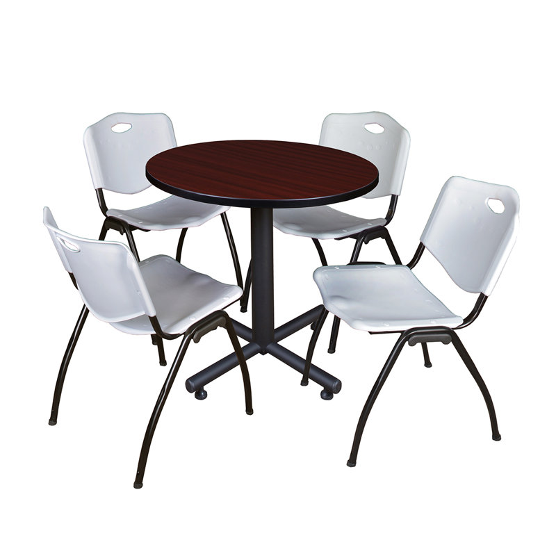 Table de salle de repos Nicklo, Acajou, gris